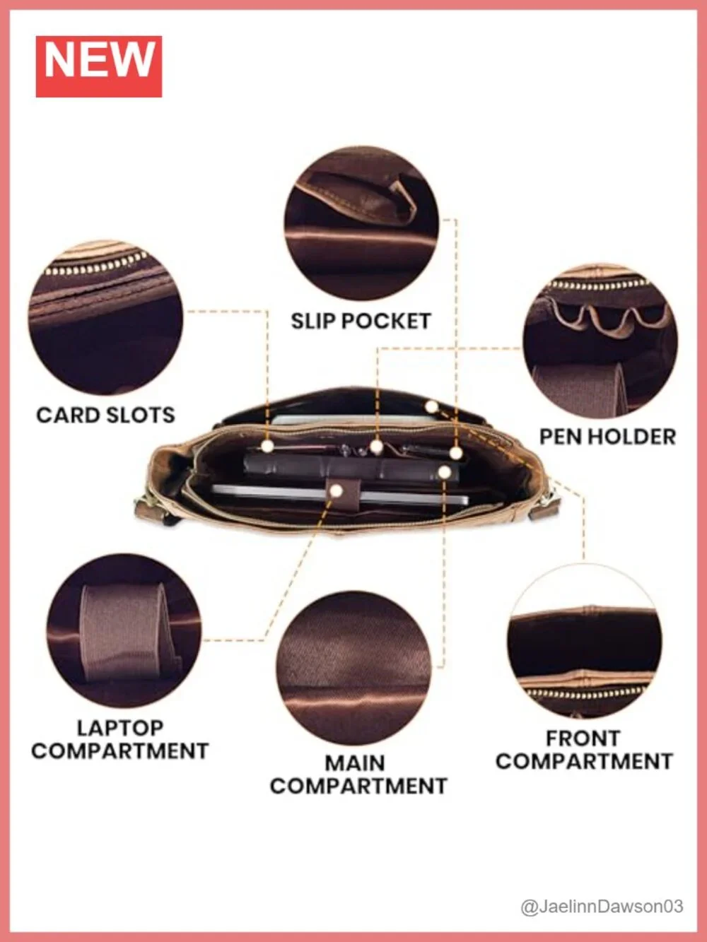 Genuine Leather Messenger Bag 16